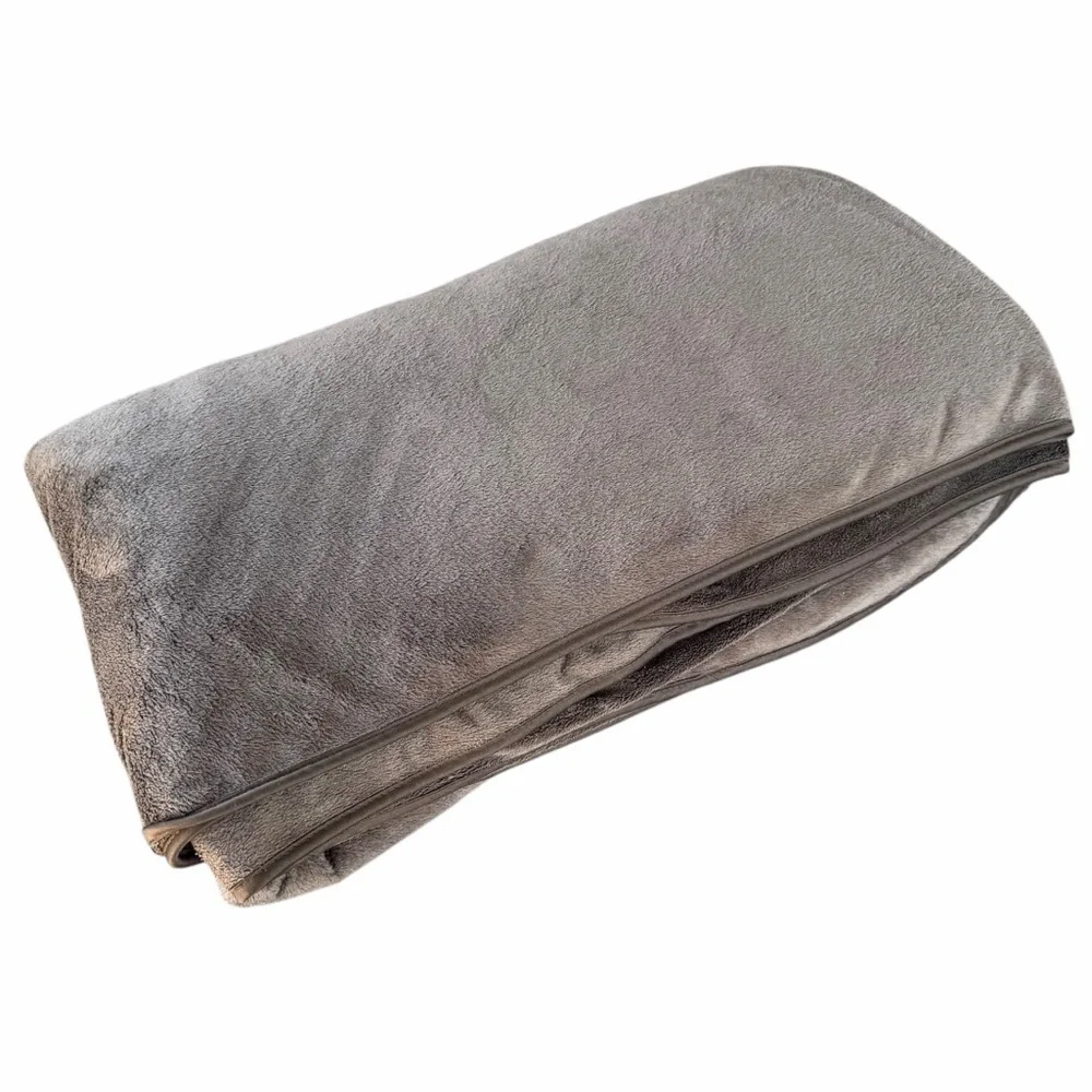 Restoration Hardware Brown Plush Fleece Blanket Single Ply Soft Cozy King GUC